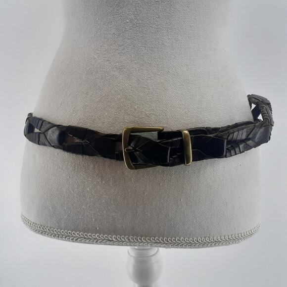 Fossil Men's Genuine Leather Links Gold Tone Buckle Solid Brass Single Prong - Picture 9 of 10